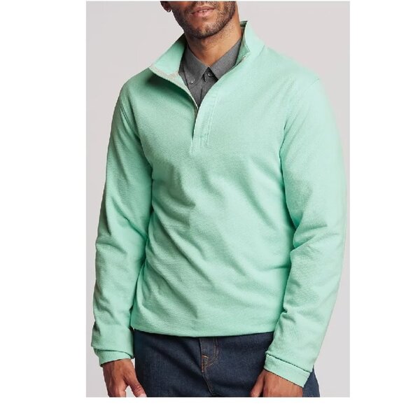 CUTTER & BUCK Hewitt Quarter-Zip Waffle Knit Pullover - Picture 1 of 3